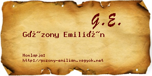 Gózony Emilián névjegykártya